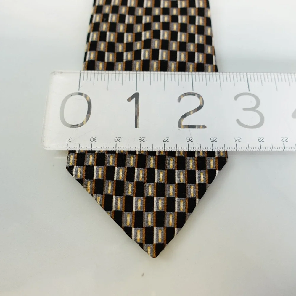 JOHN HENRY Neck Tie Mens Black Brown Short Designer Suit Art Classic Dark SKINNY